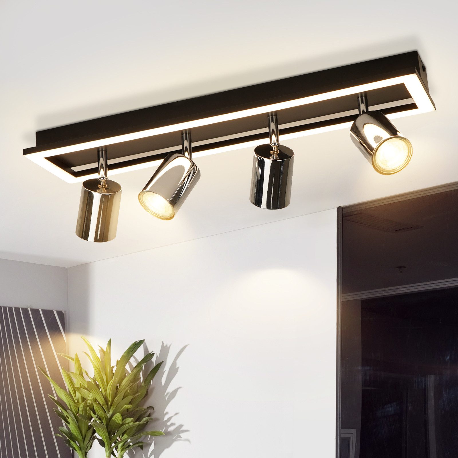 NETTLIFE 4- liekkinen LED - kattovalaisin: säädettävät GU10- kattovalaisimet, keittiövalaisin, hopeinen valonheitin 18 W