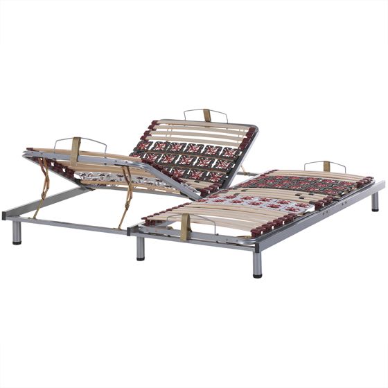 Manuaalisesti säädettävä jalallinen sälepohjasetti 2 kpl MOON 180 x 200 cm Tummanharmaa