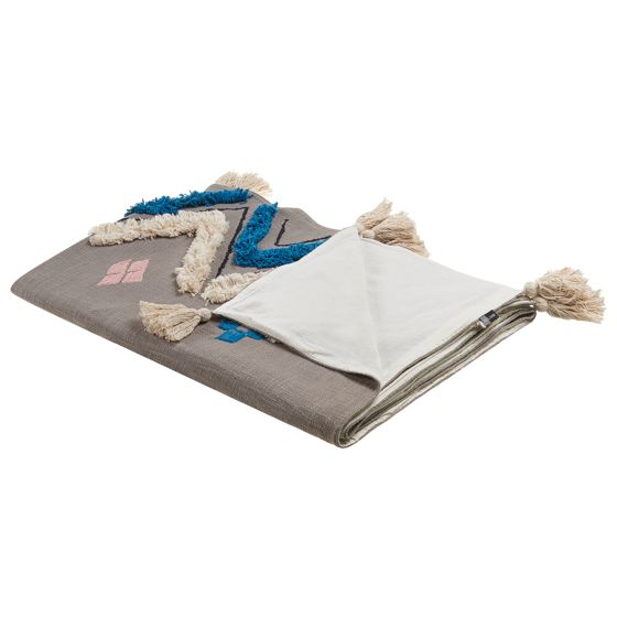 Torkkupeitto KOTTAYAM puuvilla 130 x 180 cm Harmaa