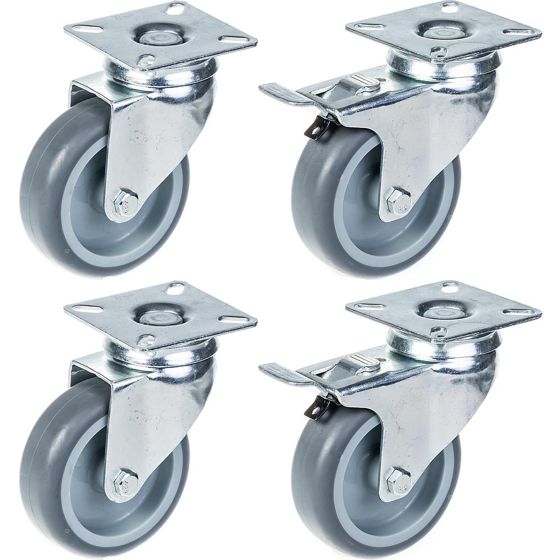 4 kpl:n setti - 75mm harmaa kumi 70Kg (2kpl) & 75mm harmaa kumi jarrukahva 70Kg (2kpl)