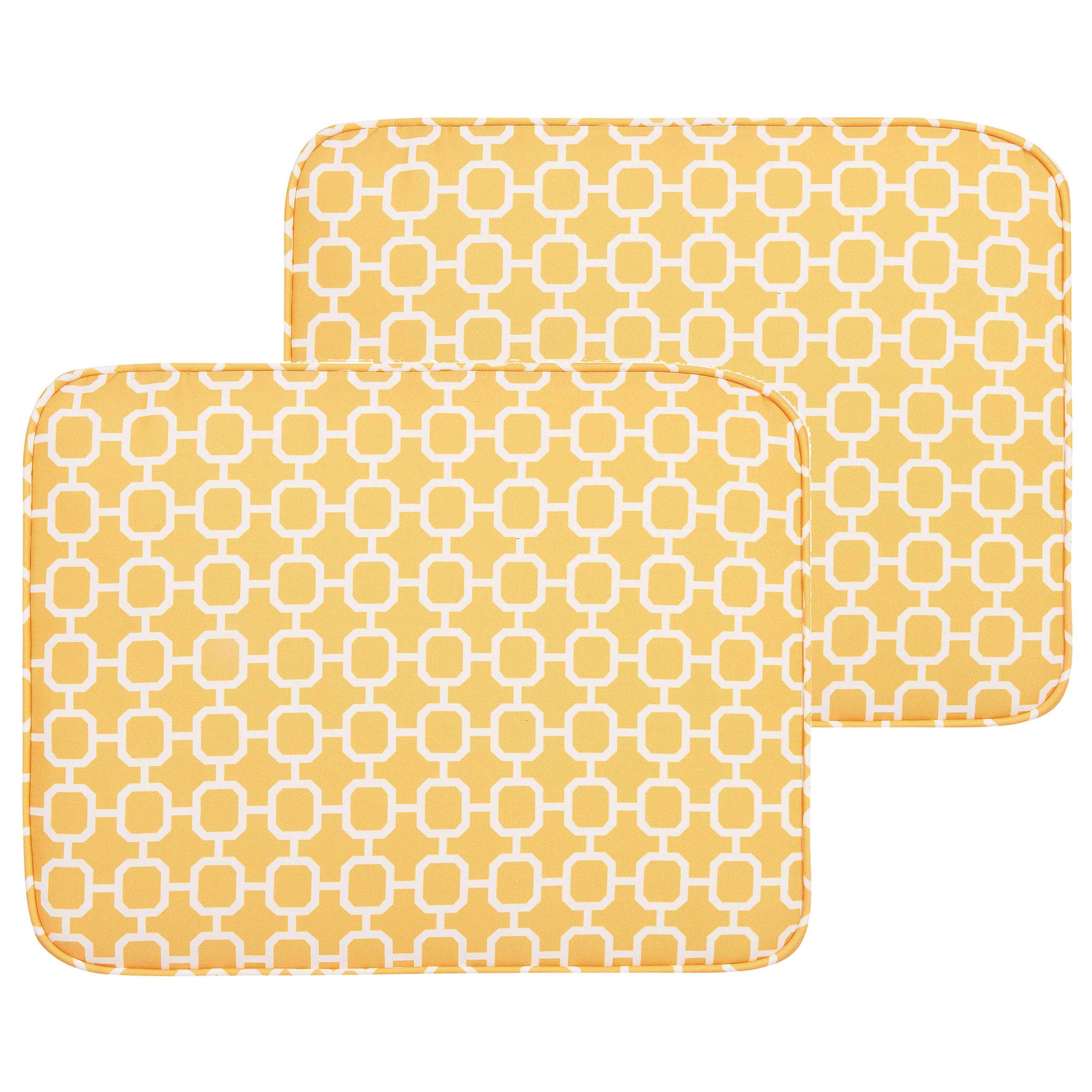 Puutarhatuolien istuintyynysetti 2 kpl FIJI 29 x 38 cm Keltainen