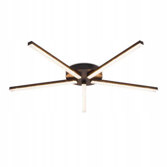 NETTLIFE LED - kattovalaisin, olohuoneeseen 25" 24WKeittiöön musta, moderni 5- lamppuinen, design - eteinen, lämmin valkoinen Kristalli makuuhuoneeseen