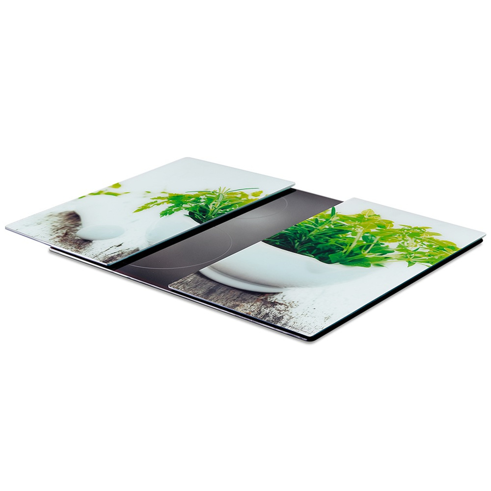 Lasinen leikkuulauta ja liesisuoja 60x52 cm 2 kpl.