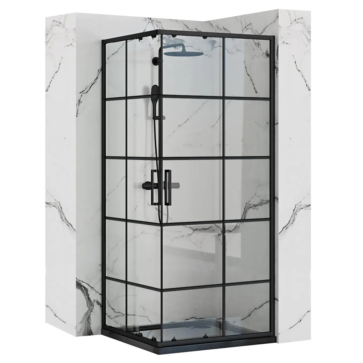 REA Suihkukaappi CONCEPT 90x90 Musta, 88X88X190CM