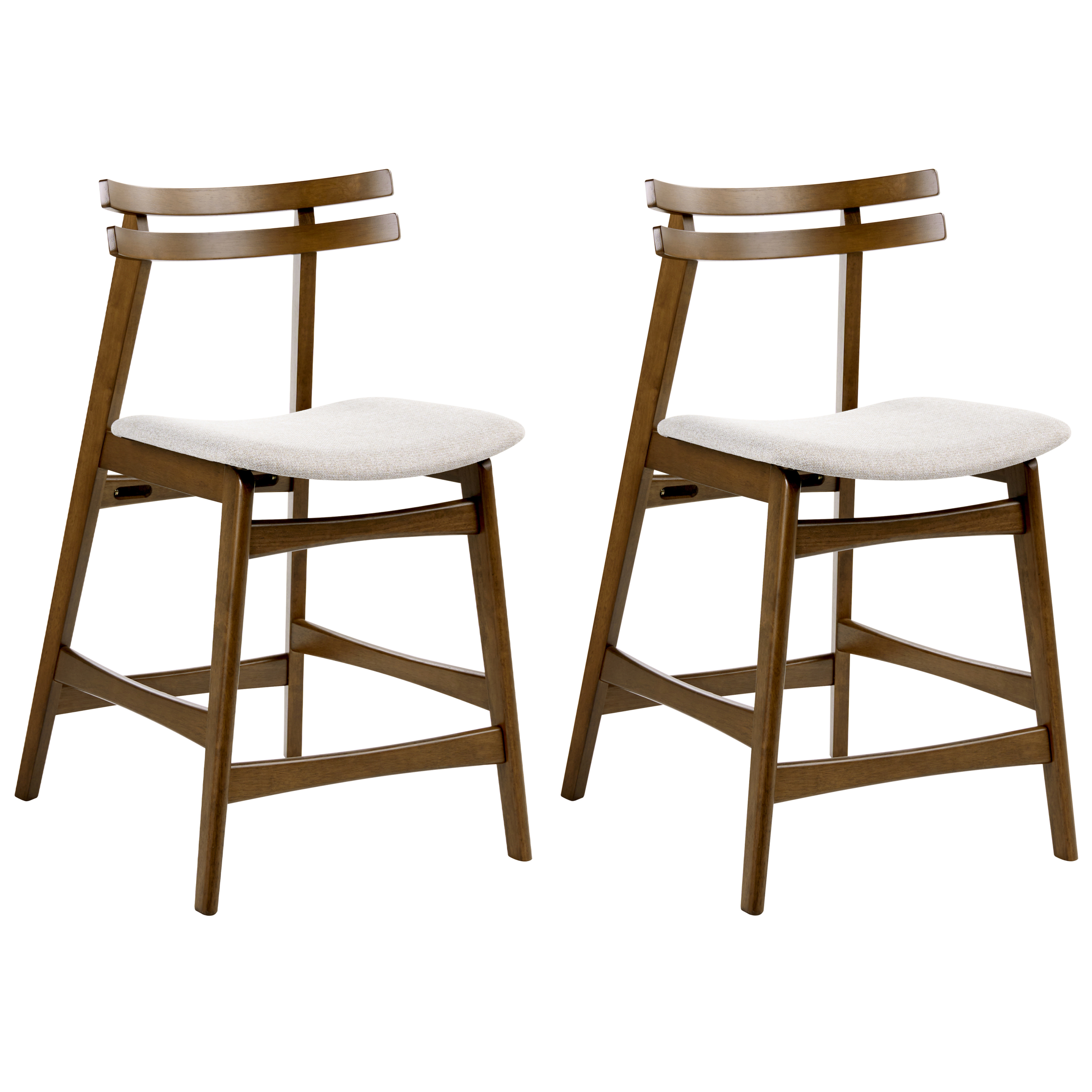 Baarituolisetti 2 kpl CYNTHIANA Puu Ruskea/vaaleanbeige
