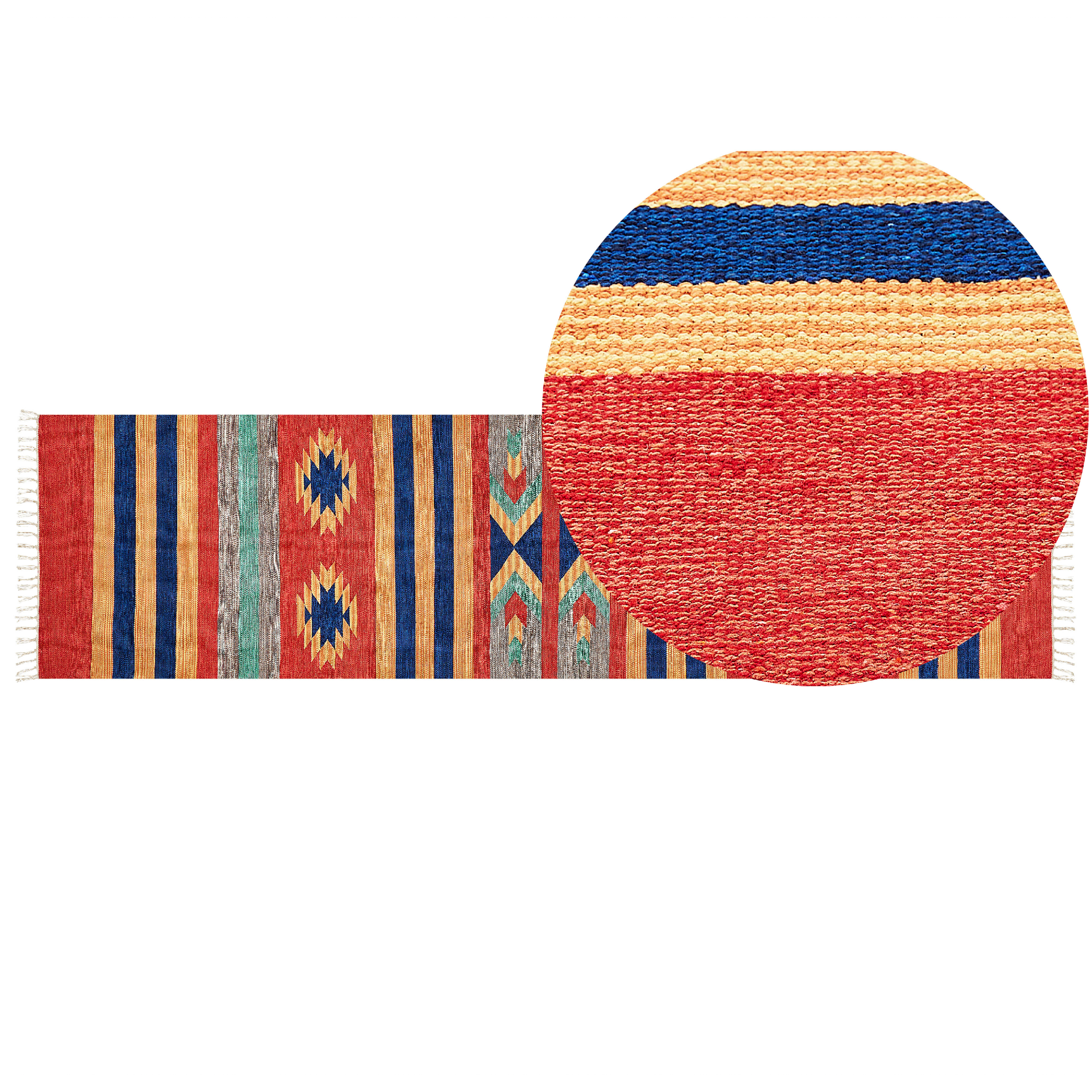 Matto HATIS Monivärinen 80 x 300 cm puuvilla Kelim-matto