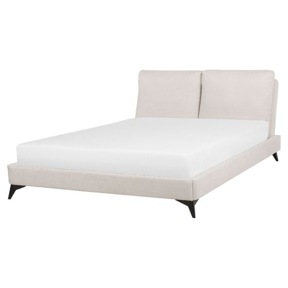 Sänky Chenille MELLE 160 x 200 cm Vaaleanbeige