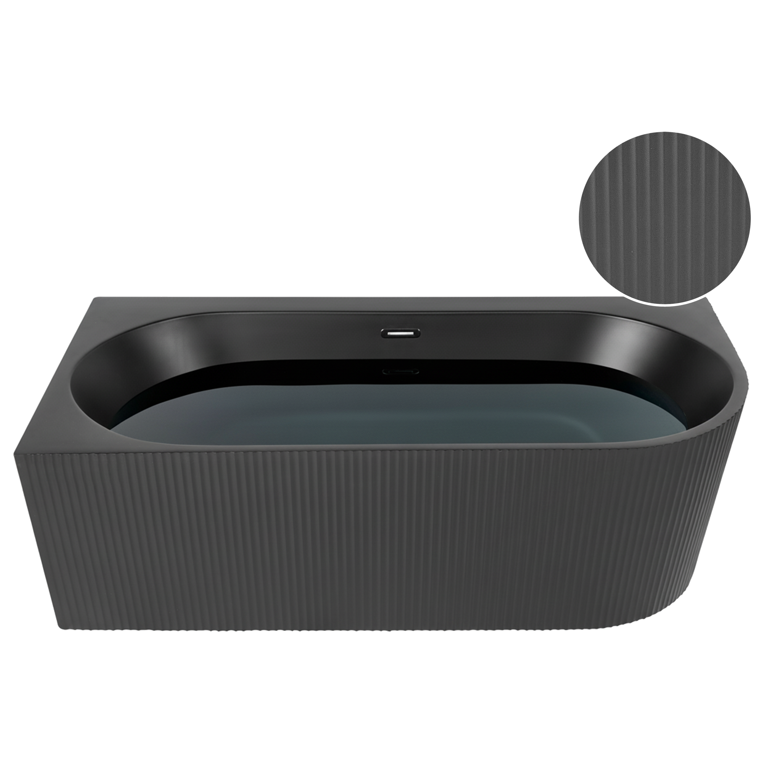 Kulmakylpyamme GOCTA Oikea 170 x 80 cm Musta