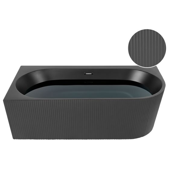 Kulmakylpyamme GOCTA Oikea 170 x 80 cm Musta