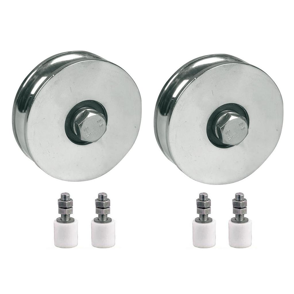 100mm R-urainen pyörä, jossa on 2 BB x2 & 40x60 Gate guide X4 X4