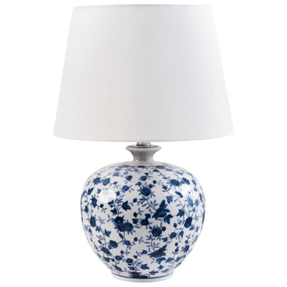 Pöytävalaisin SILVES posliini Valkoinen/sininen