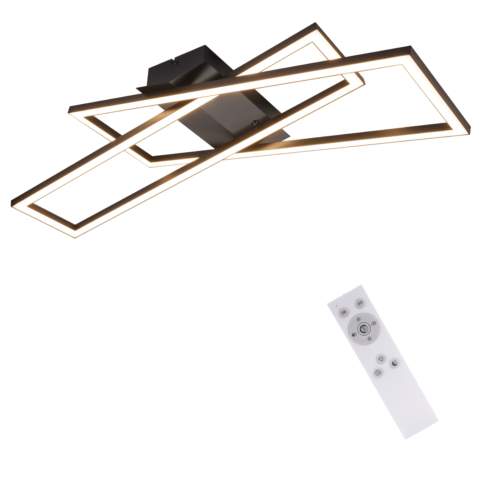 ZMH Moderni LED-kattovalaisin olohuoneeseen, himmennettävä, 36W, 3000K-6500K, musta