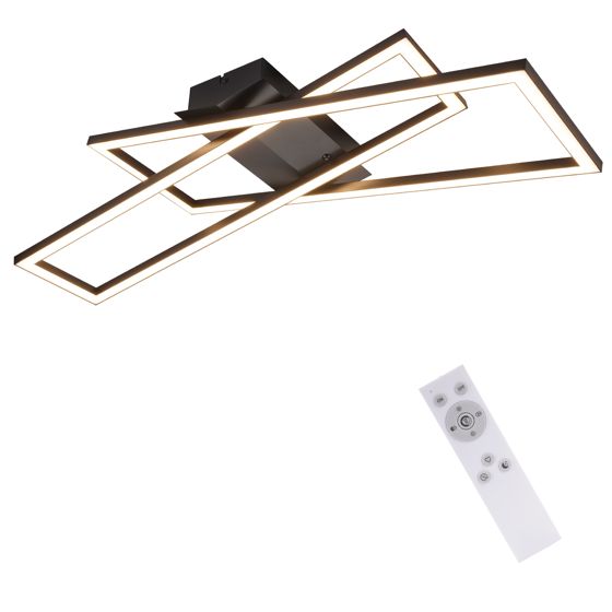 ZMH Moderni LED-kattovalaisin olohuoneeseen, himmennettävä, 36W, 3000K-6500K, musta