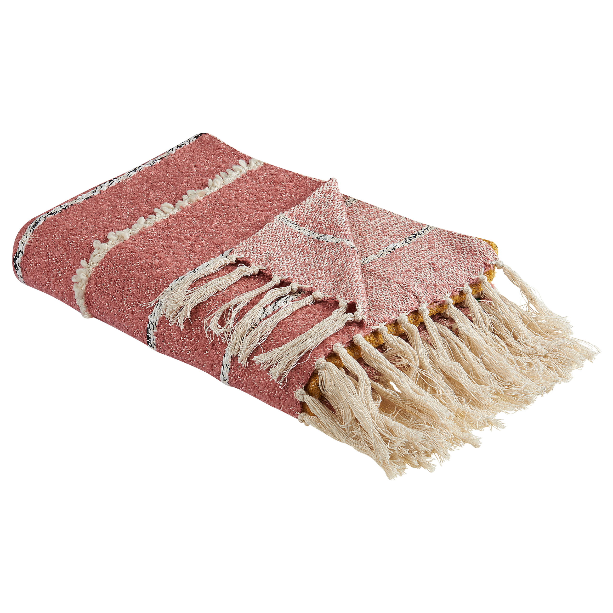 Torkkupeitto NAIKHU puuvilla 130 x 170 cm Vaalea punainen