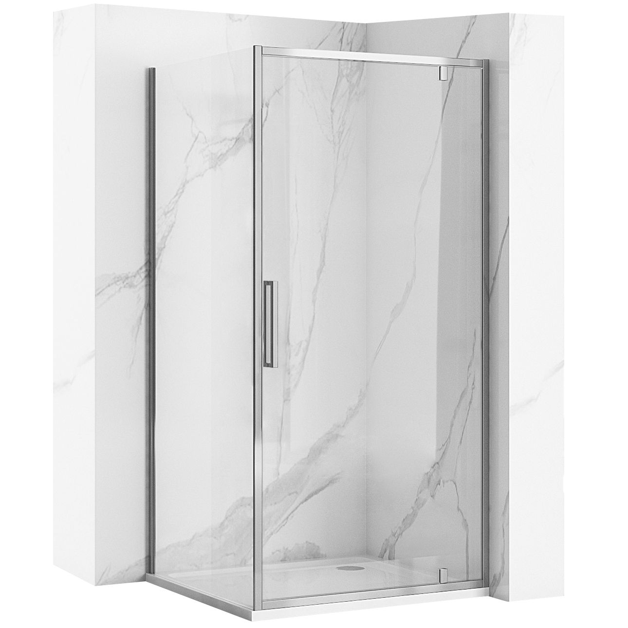 REA Kulmasuihkukaappi RAPID SWING 100X80 kromi