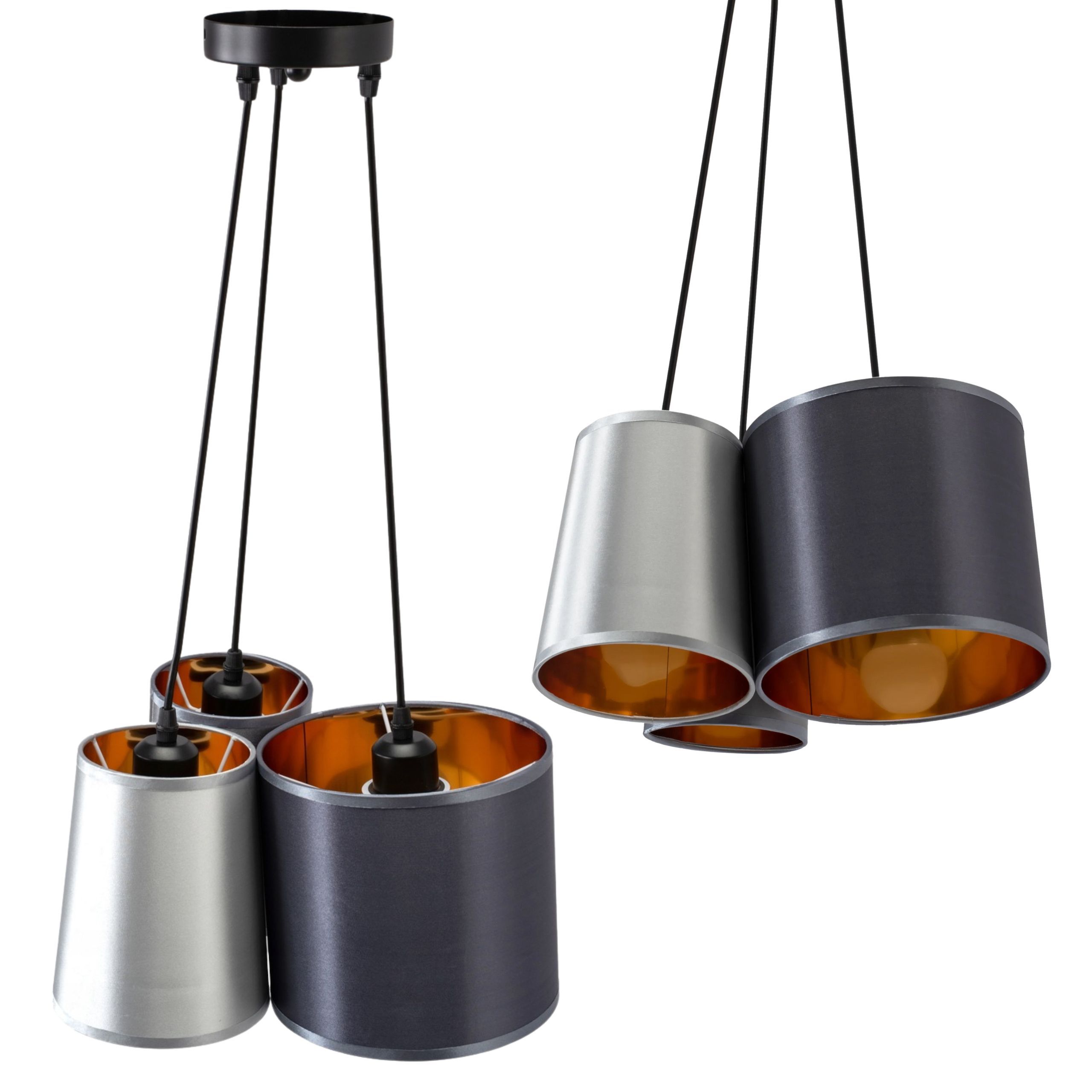 TOOLIGHT riippuvalaisin APP971-3CP Harmaa-kulta, 108x12x18cm