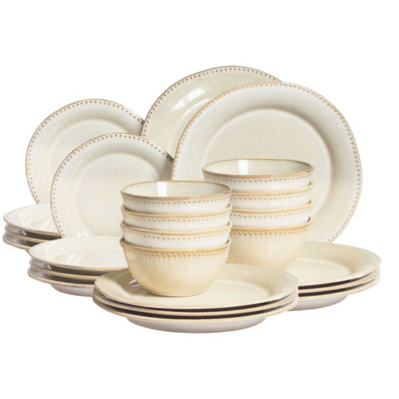 Astiasto 24 osaa CHERVIL Kivitavara Vaaleanbeige