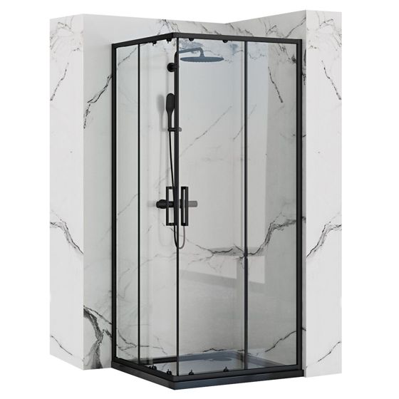 REA Suihkukaappi PUNTO 80X80 musta, 80X80X190CM