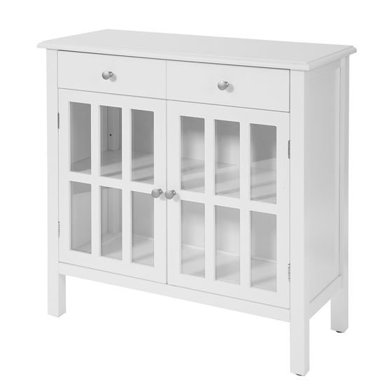 SoBuy Keittiökaappi 2-ovea ja 2-laatikkoa puukuitulevystä ja mäntyvanerista valkoinen FSB23-W