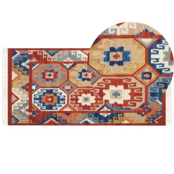 Matto LUSARAT Monivärinen 80 x 150 cm villa Kelim-matto