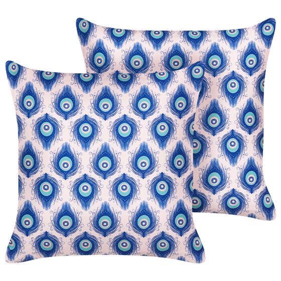 Ulkotyynysetti 2 kpl CERIANA Eläinkuvio 45 x 45 cm Sininen