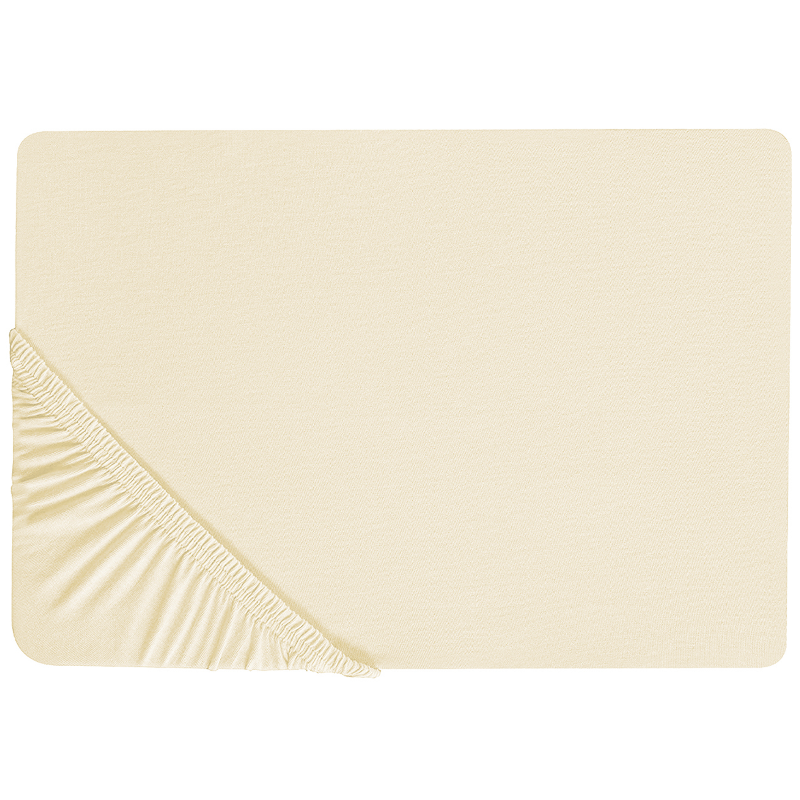 Muotoonommeltu lakana JANBU puuvilla 160 x 200 cm Keltainen