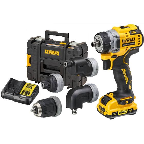 DeWalt DCD703L2T XR 12V -Monipääakkuporakone 2x 3,0 Ah, 4 päätä