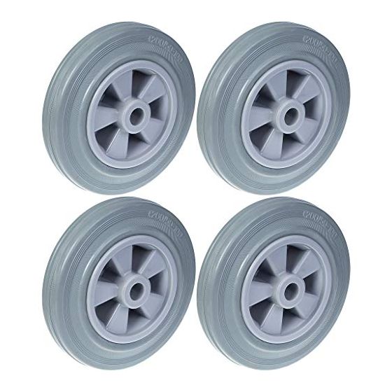 200mm 8" pyörä harmaa kumirengas, muovinen keskiö 820kg kantavuus, 4 kpl:n sarja.