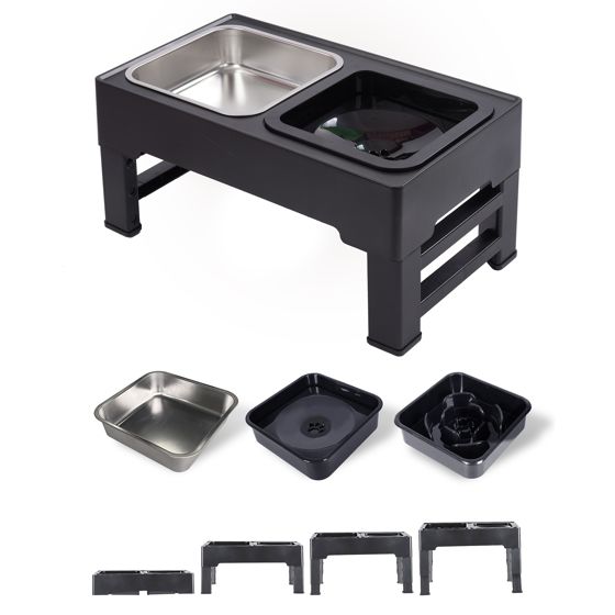 Kolmen korkeussäädettävän lemmikkikupin setti – roiskeenkestävä, kissoille ja koirille