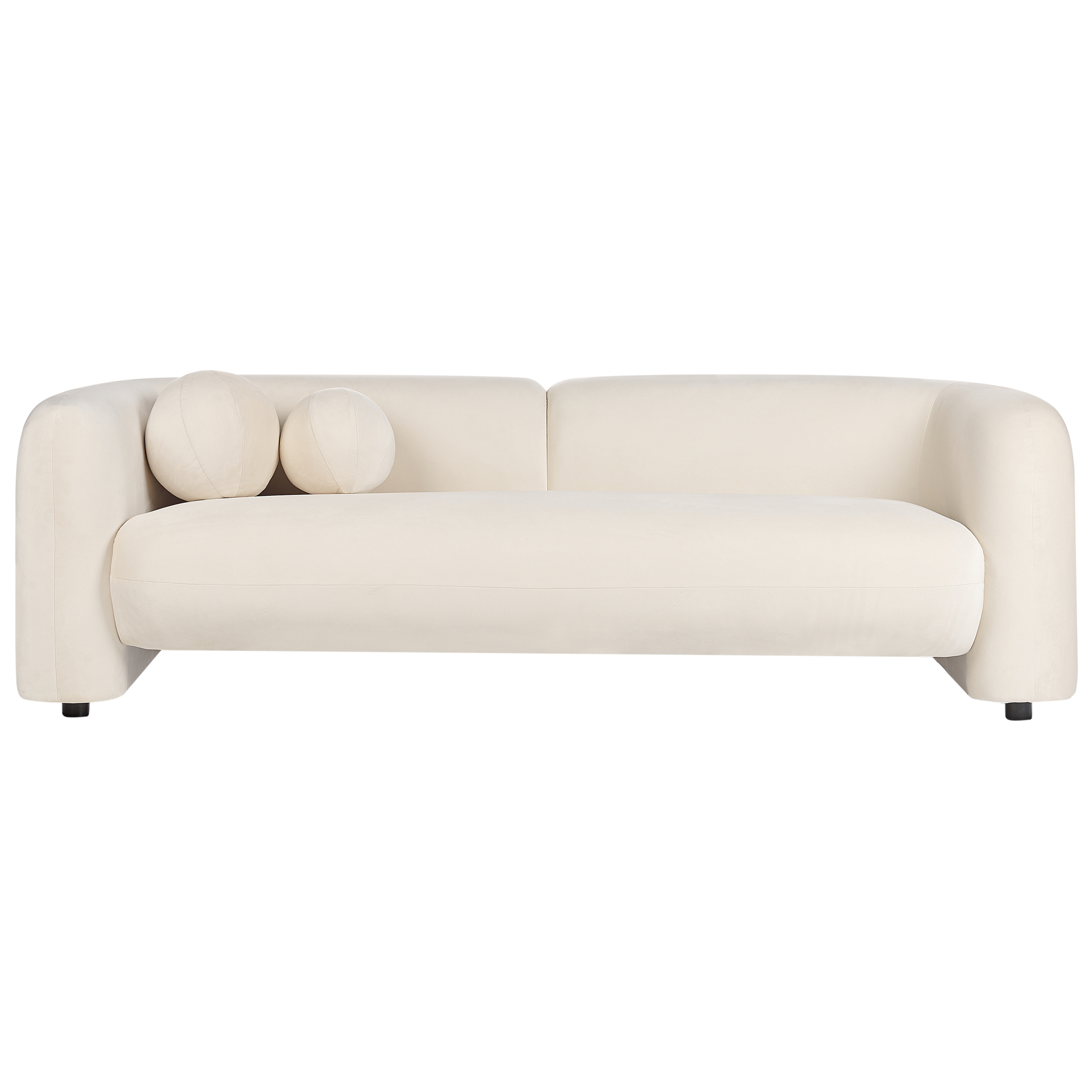 Sohva 3-istuttava LEIREN sametti Luonnonvalkoinen