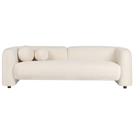 Sohva 3-istuttava LEIREN sametti Luonnonvalkoinen