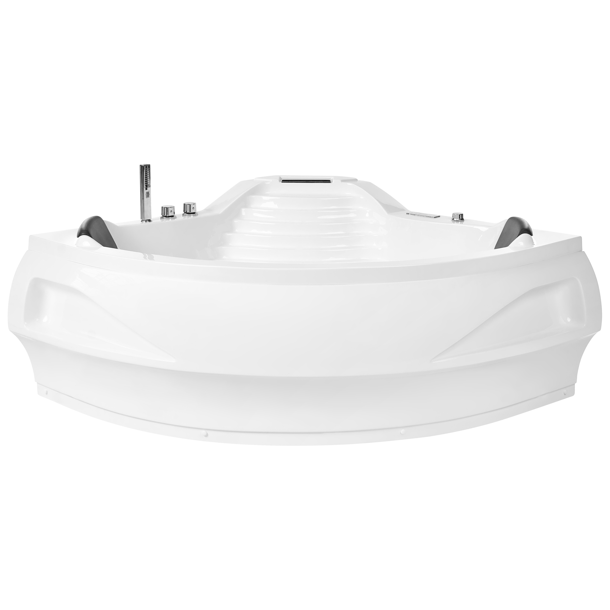 Kulmaporeamme LED-valolla MONACO 210 x 145 cm Bluetooth-kaiuttimella Valkoinen