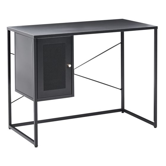 Työpöytä HARJO 100 cm 50 cm säilytystila Musta
