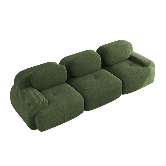 moduulisohva 3-paikkainen vihreä korduaanikangas moderni säädettävä ergonominen