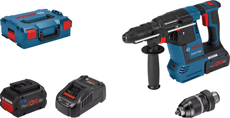 Bosch GBH 18V-26 F Professional -Akkuporavasara SDS-Plus 2x 5,5 Ah