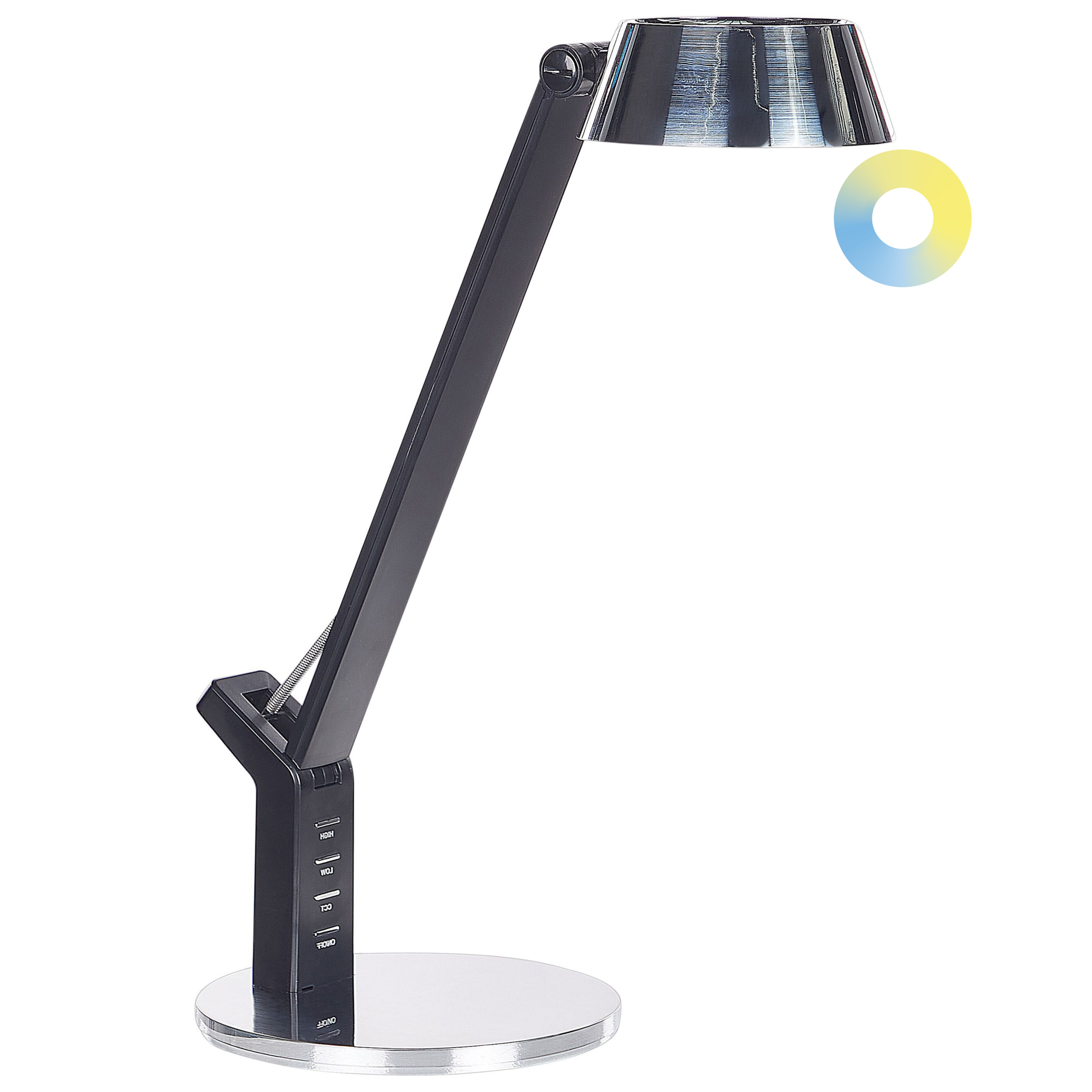 Työpöydän LED-valaisin CHAMAELEON himmentimellä metalli Hopea