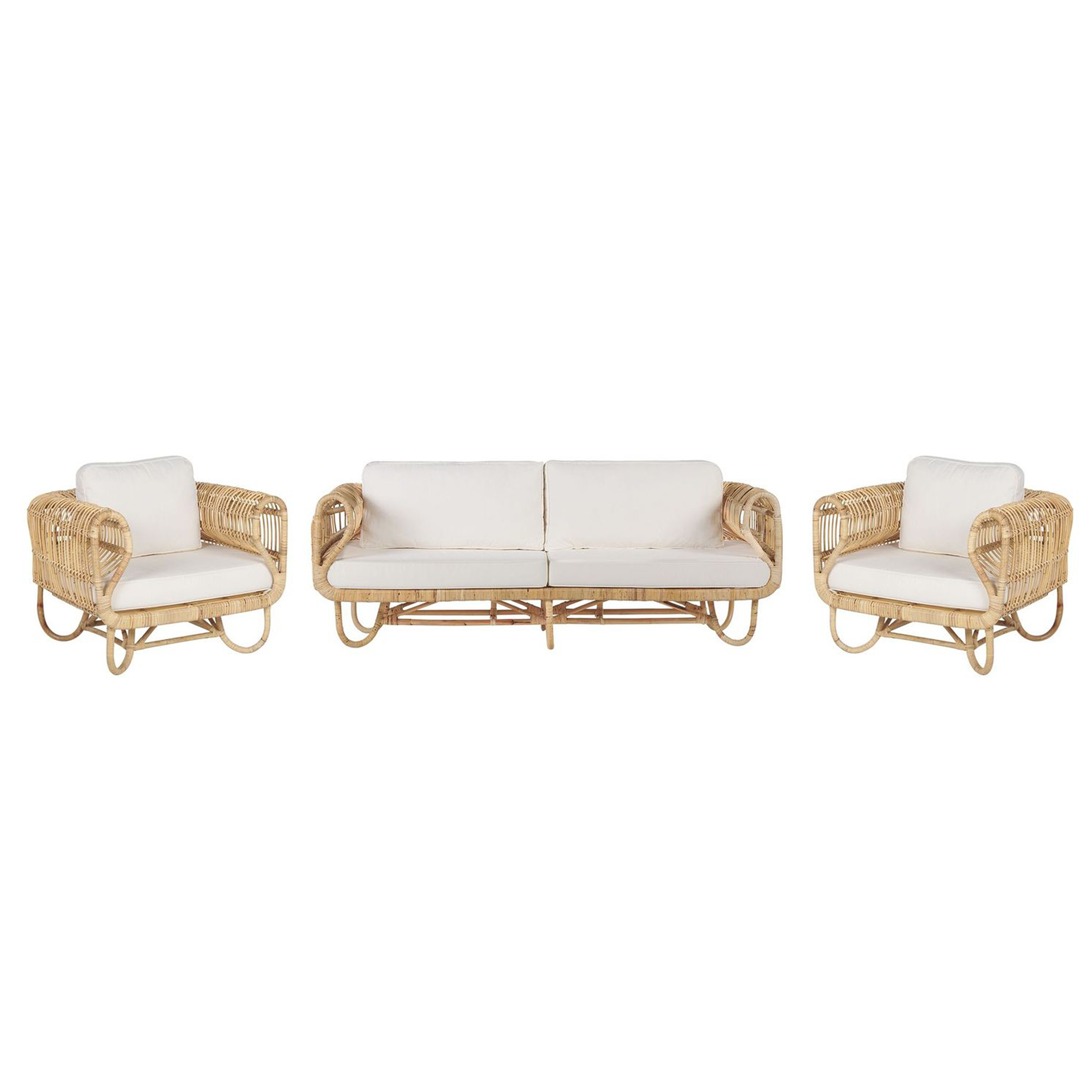 Ulkosohvaryhmä 4-istuttava DOLCEDO rottinki Beige