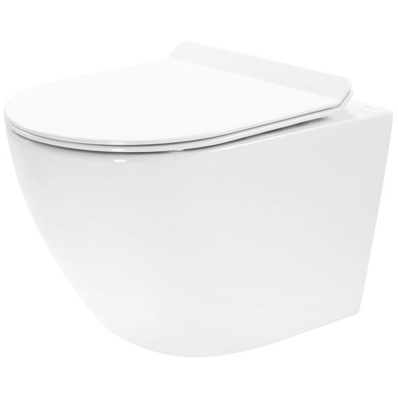 REA Seinä-WC CARTER RIMLESS DUROPLAST/SLIM/ZM N valkoinen, 49X37X32, 5CM