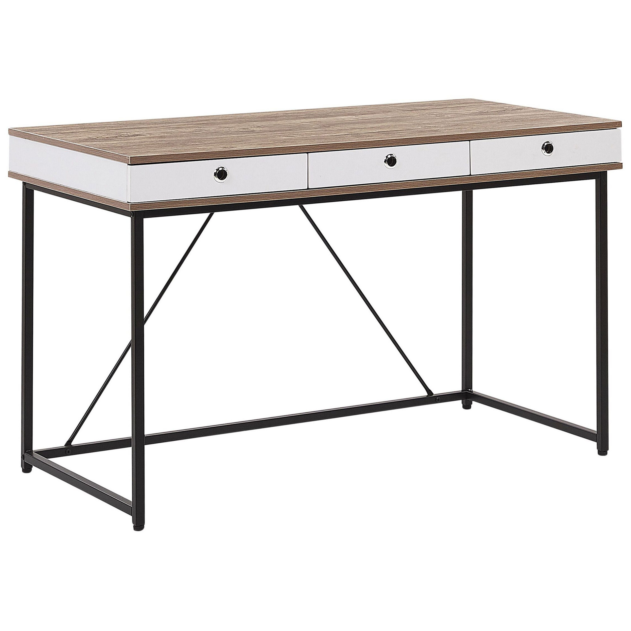 Työpöytä HINTON Ruskea/valkoinen 120 cm 60 cm säilytystila