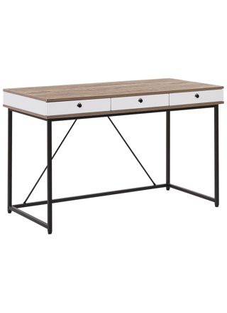Työpöytä HINTON Ruskea/valkoinen 120 cm 60 cm säilytystila