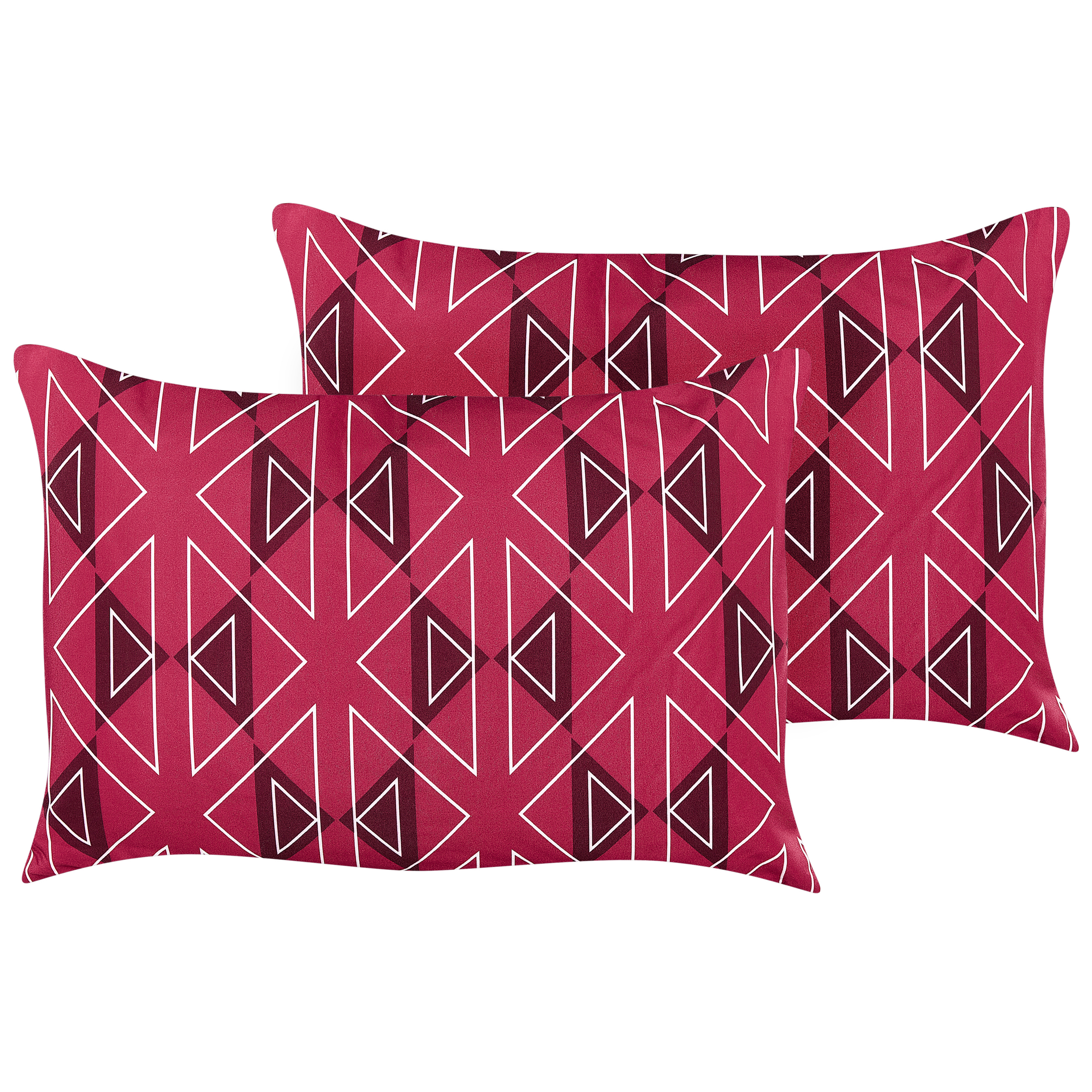 Ulkotyynysetti 2 kpl MEZZANO Geometrinen kuvio 40 x 60 cm Fuksia