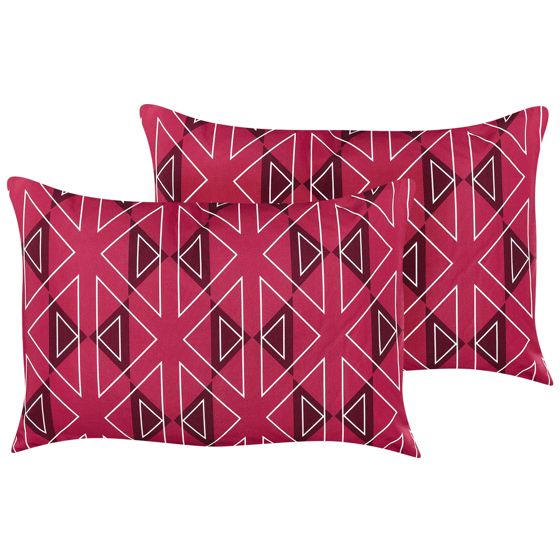 Ulkotyynysetti 2 kpl MEZZANO Geometrinen kuvio 40 x 60 cm Fuksia