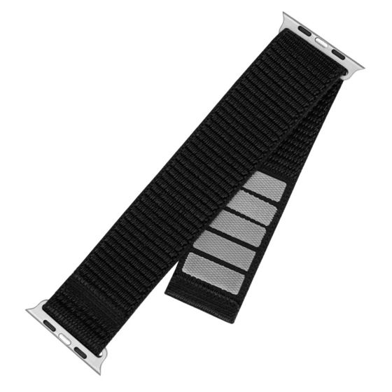 Kiinteä | Urheiluranneke Apple Watchille 38/40/41 mm | 160-210 mm | Musta | Nailon