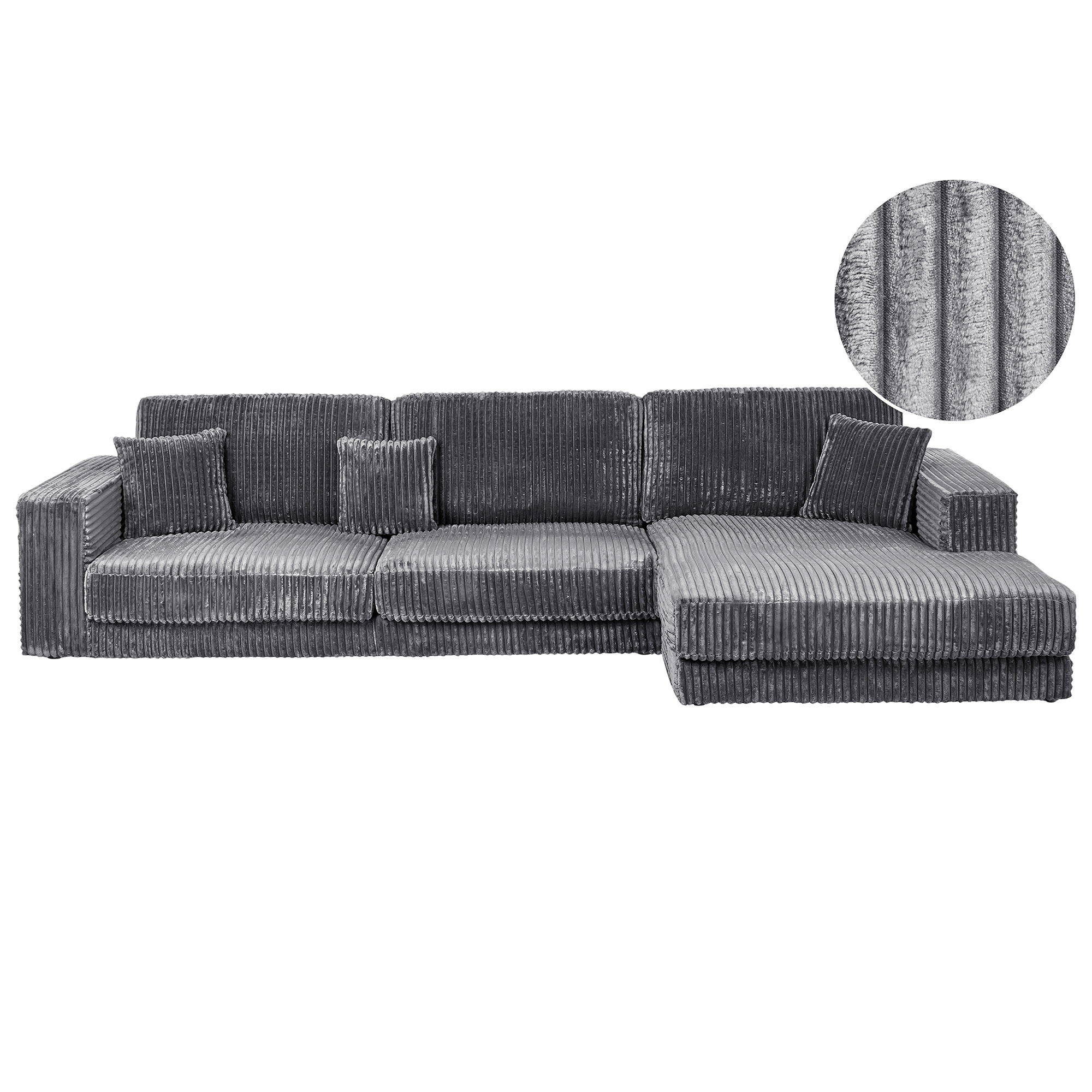 Kulmasohva LOFOTEN vakosametti Tummanharmaa 4-istuttava Vasen