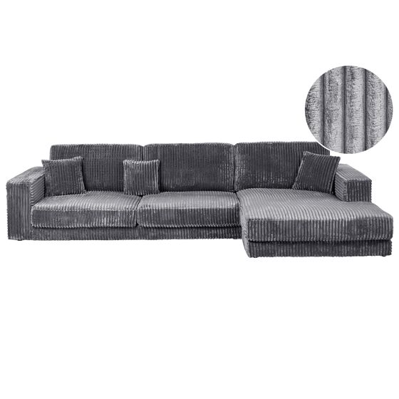 Kulmasohva LOFOTEN vakosametti Tummanharmaa 4-istuttava Vasen