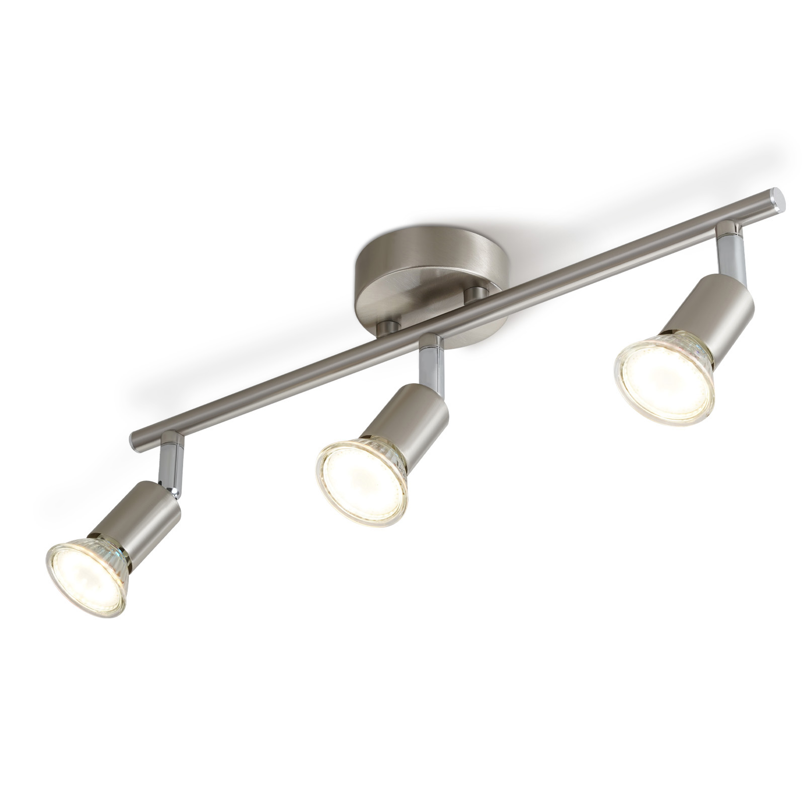 NETTLIFE 3 modernia eteisen kattokohdevalaisinta GU10 330° kääntyvä ruostumattomasta teräksestä valmistettu lamppu olohuoneeseen ilman lamppua