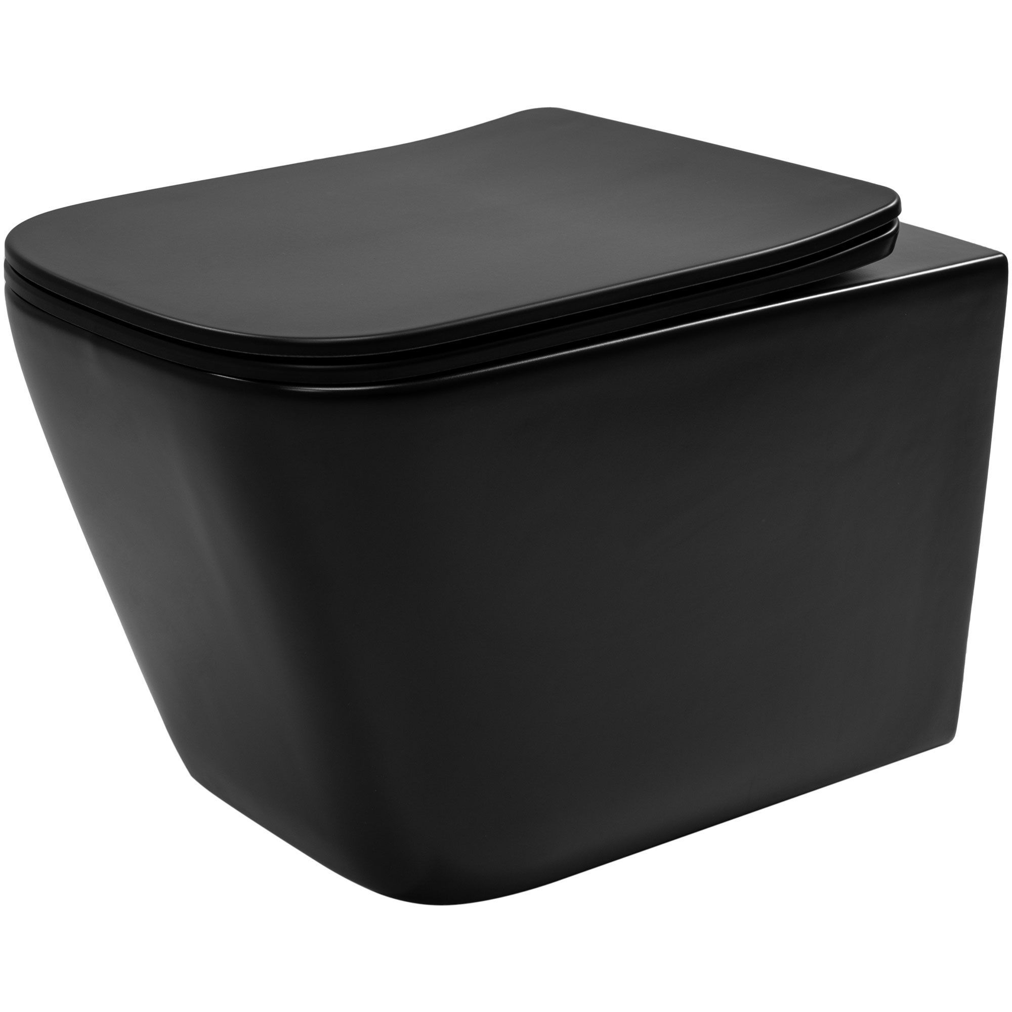 REA Seinä-WC JULIO RIMLESS DUROPLAST/FLAT/ZM MATT musta