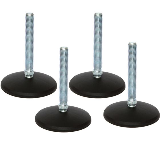 M10x90 sinkitty tasoitusjalka, 50 mm:n muovipohja, 470 kg – 42 kpl:n sarja