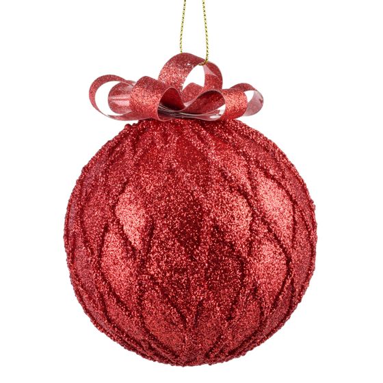 Joulupallo SANTA LILA koristeltu polystyreeni Ø10 cm