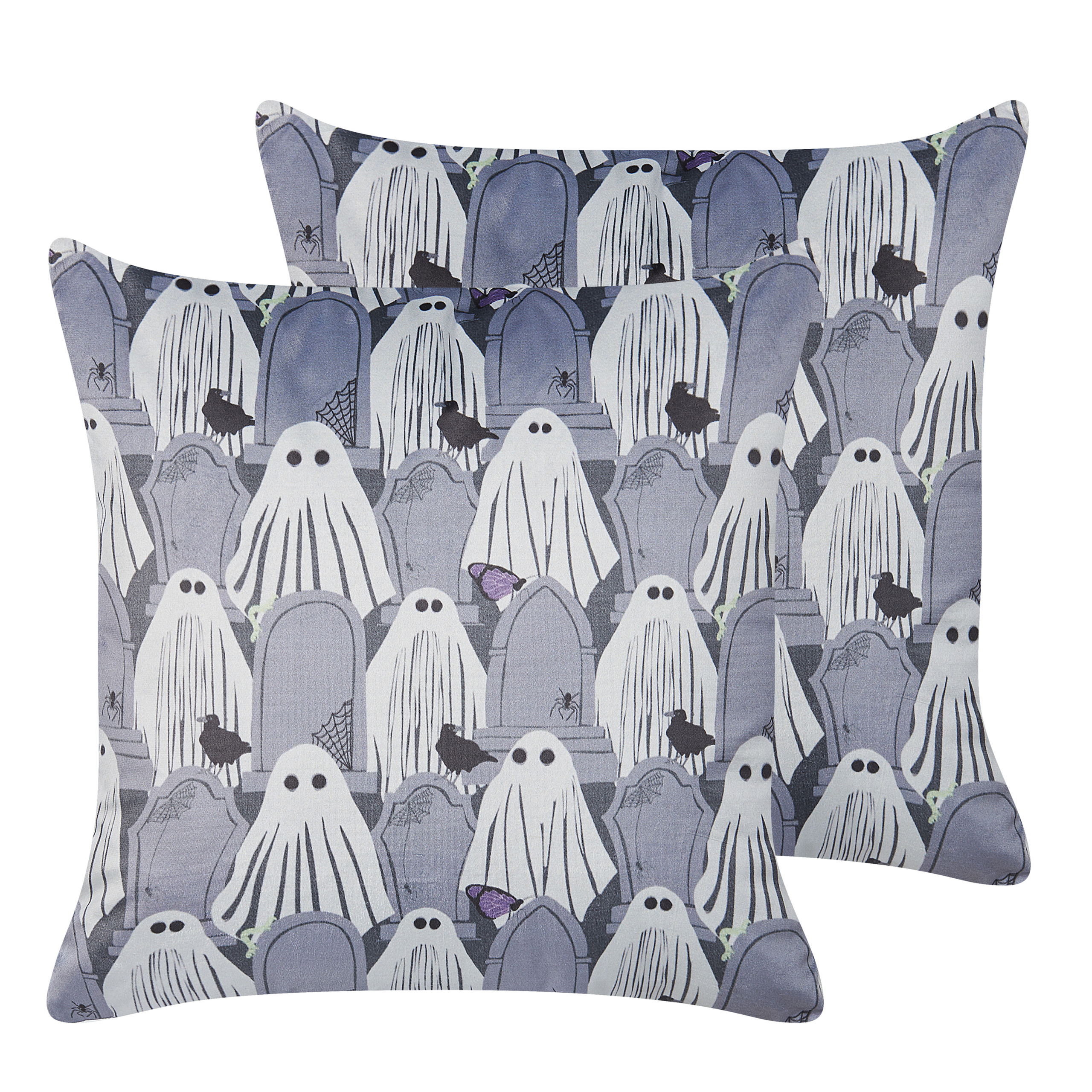 Koristetyynysetti 2 kpl FANATE 45 x 45 cm Sametti Harmaa Abstrakti kuvio
